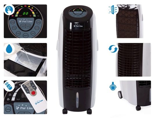 PURLINE - Climatiseur rafraîchisseur d'air compact digital avec téléco...