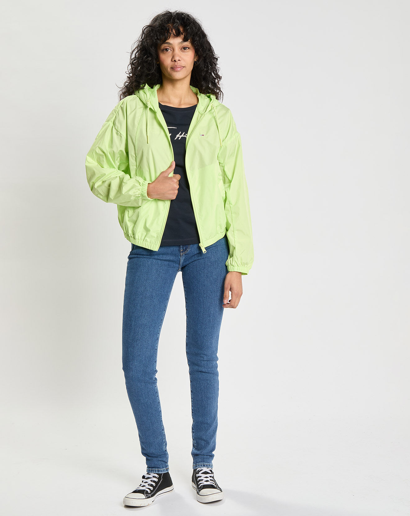Tommy Jeans Coupe-vent yoke tape rib windbreaker vert anis