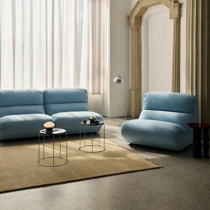 &Tradition - Hi Lo 3-Sitzer Sofa, Konfiguration C, beige (Stoff Gabriel Grain 61229)