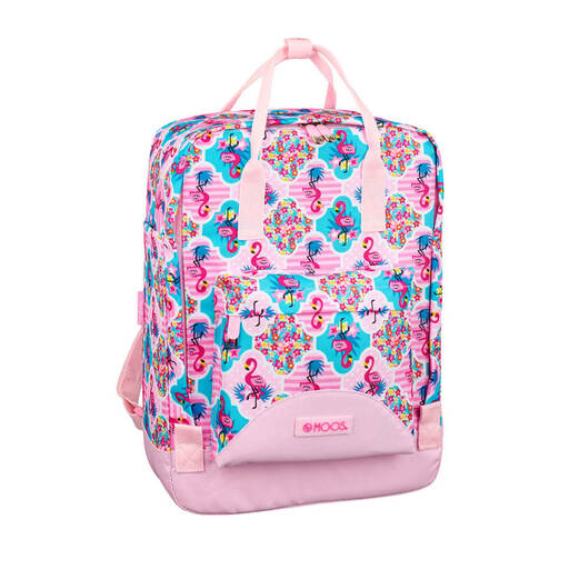 Mochila Moos Flamingo Rosa com Alças