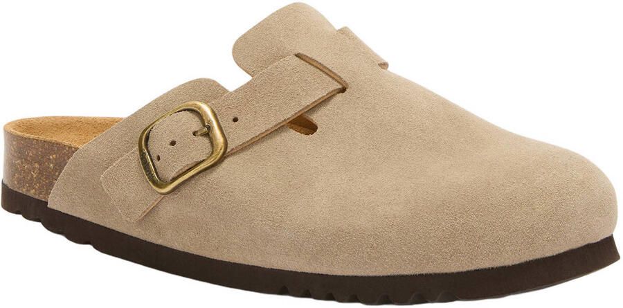 Scholl Klomp Women Fae Suede Sp Dark Beige
