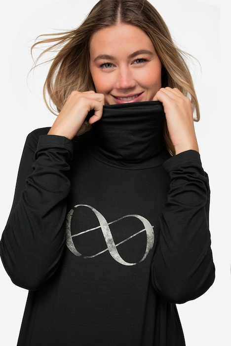 T-Shirt, Rollkragen, Laurasøn Logoprint, Langarm, OEKO-TEX
