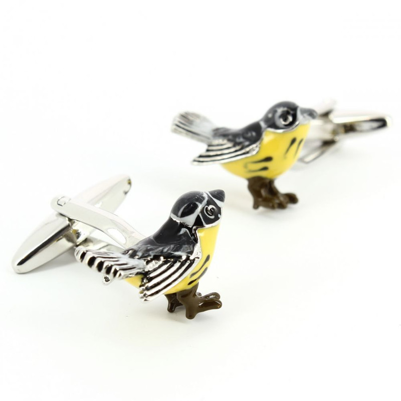 Boutons de manchette, oiseau jaune