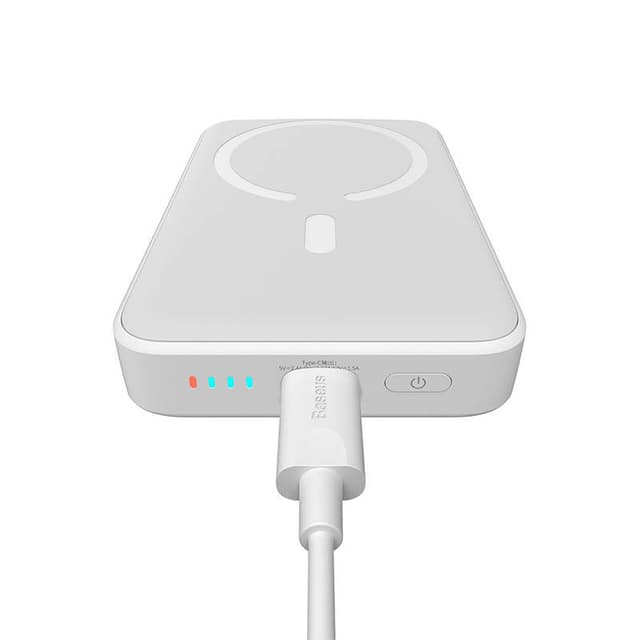 Powerbank Baseus Magnetic, 10000mAh, USB-C 20W, MagSafe (hvid)