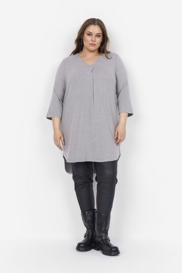 Wasabiconcept Curvy WA-SIMONE 5 Tunika Grå 99470 med. grey melange