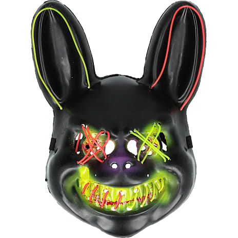 Halloween maske med LED - flere varianter - assorteret