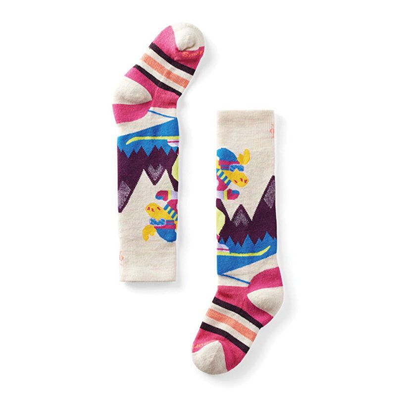 Wintersport Full Cushion Mountain Moose Pattern OTC Socks - Chaussettes en laine mérinos enfant