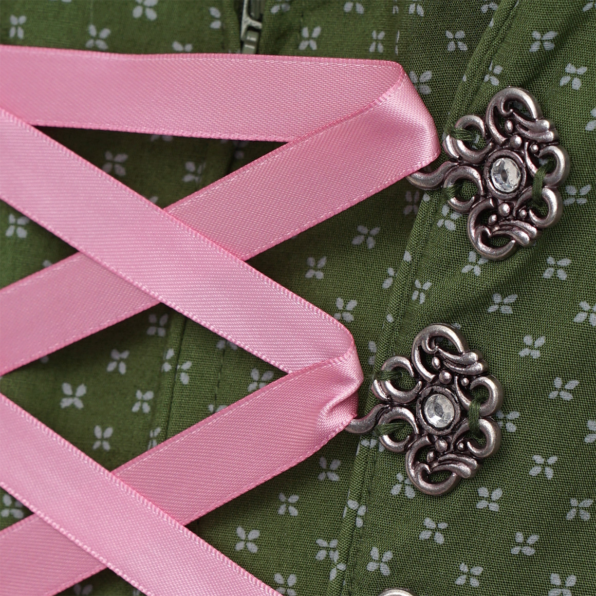 Gina Benotti Damen Dirndl mit floralem Muster dunkelgrün / rosa