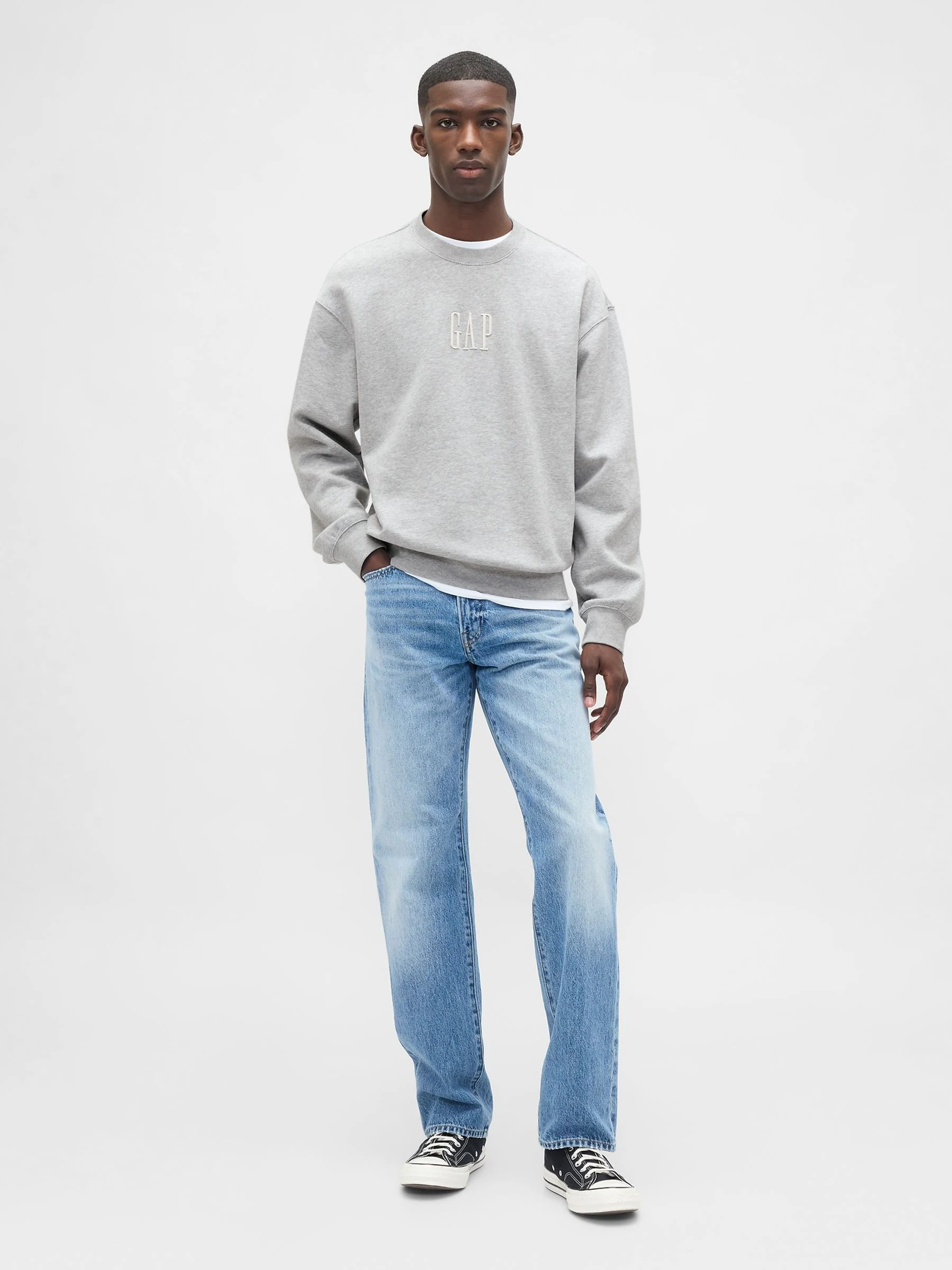 Lichtgrijs - Gap Oversized Heavyweight Logo Sweatshirt