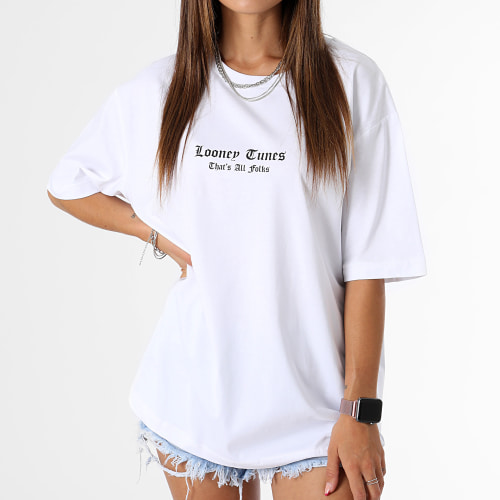 Tee Shirt Oversize Large Femme Tweety Graff Pink Blanc