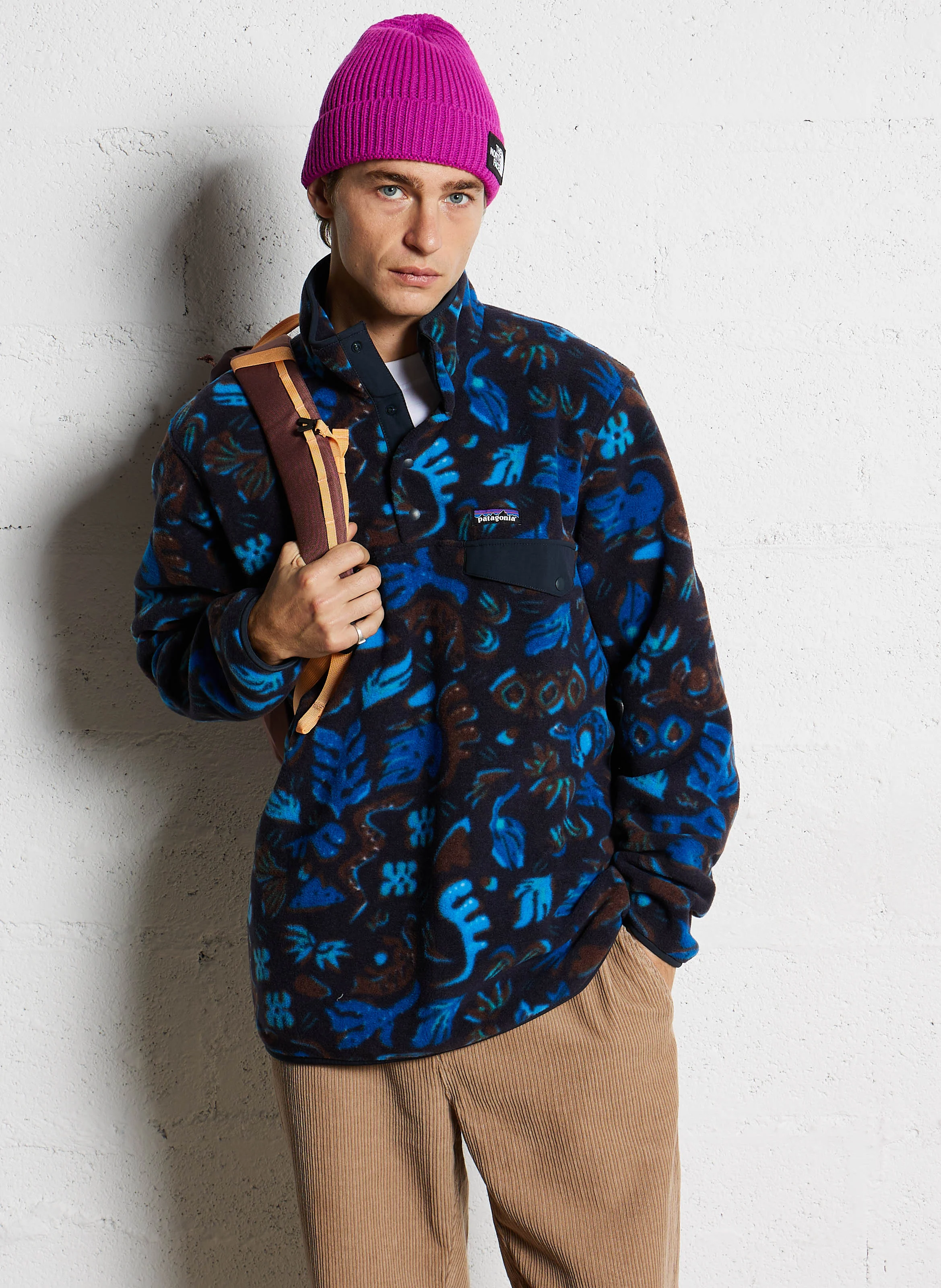 M'S LW SYNCH - Sweat ample col montant boutonné| Bleu