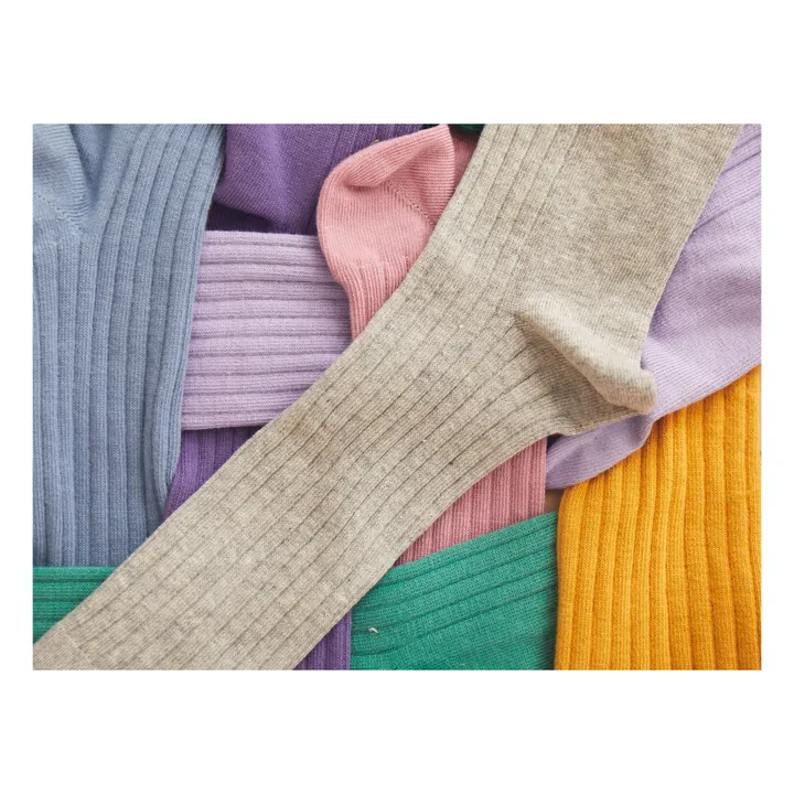 SMALLABLE BASICS Pack De 2 Chaussettes Coton Bio Sage & Heather Grey