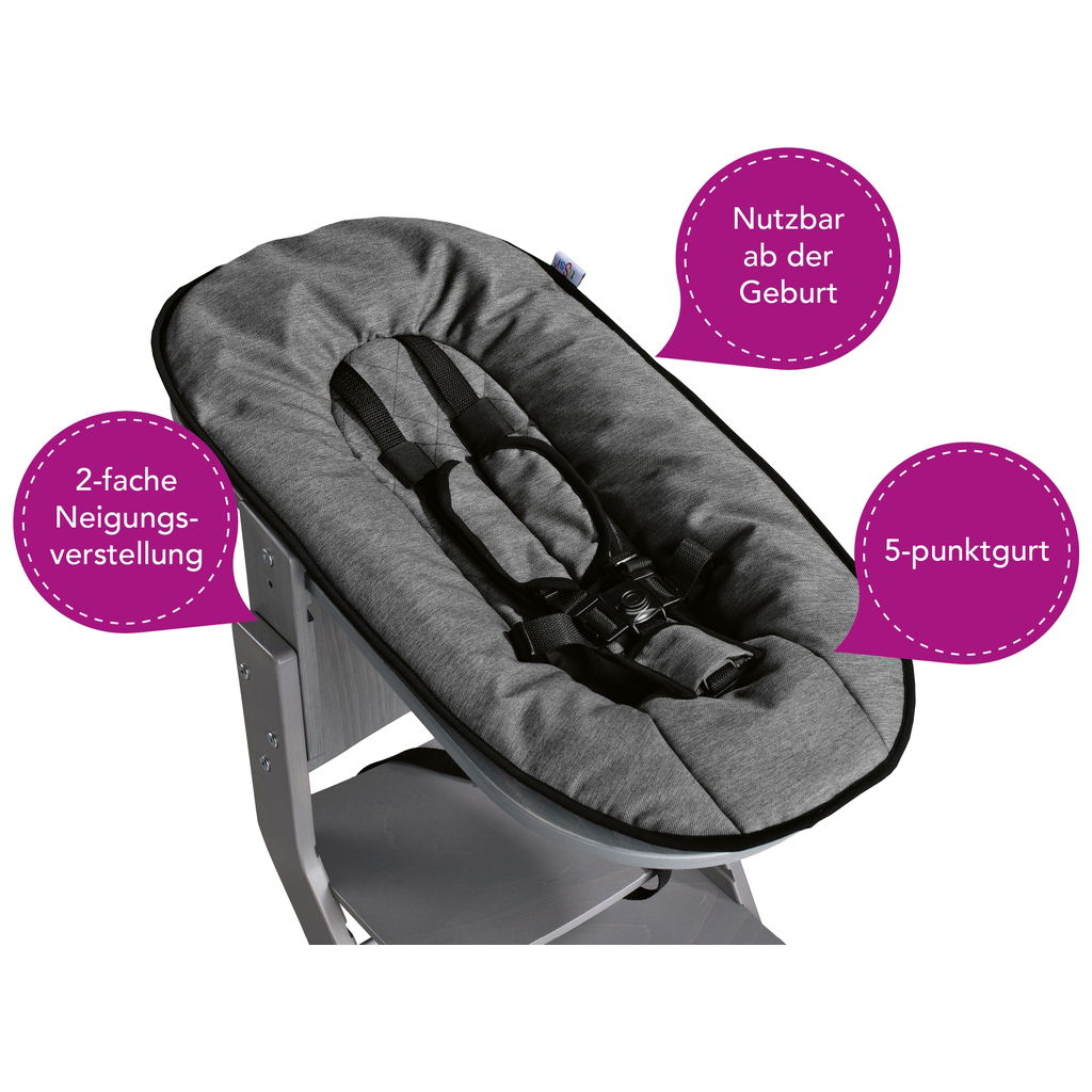 tiSsitiSsi   Babyaufsatz für Hochstuhl grau/grau