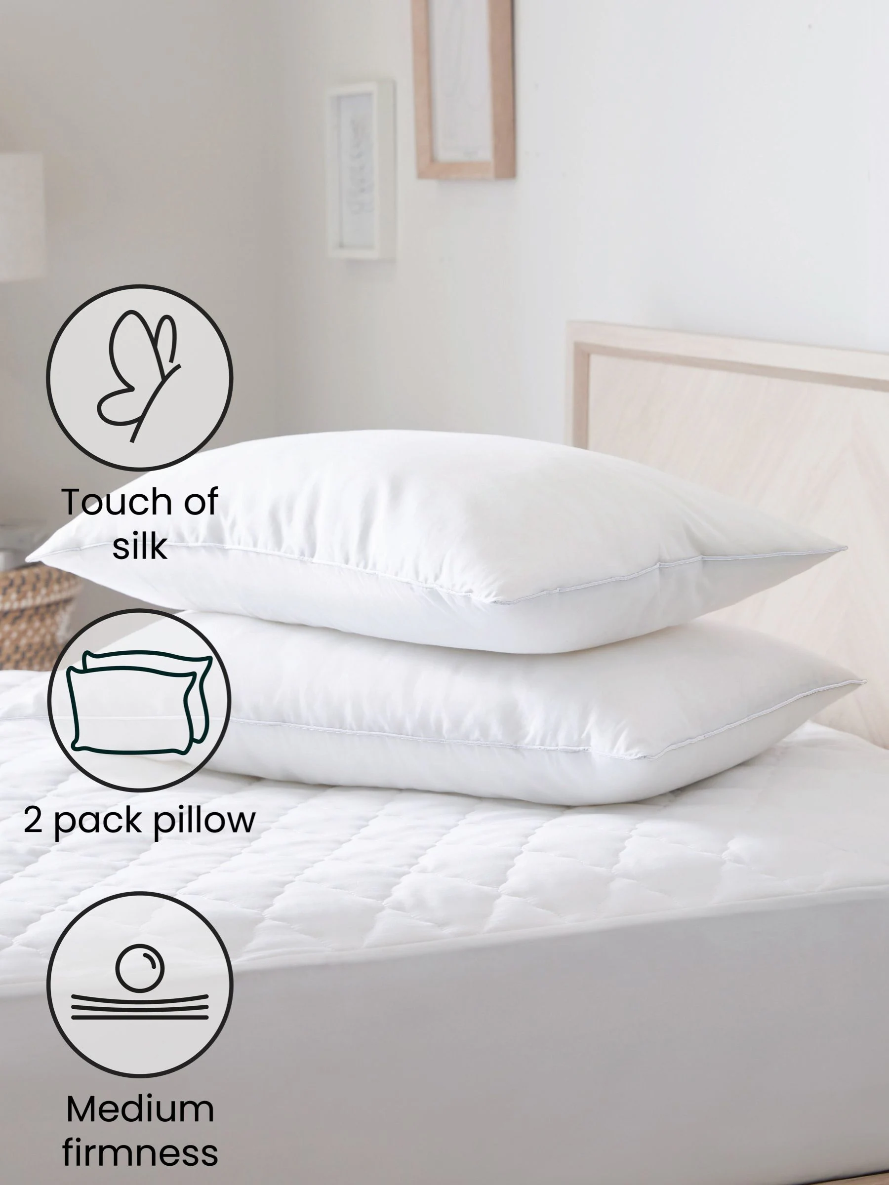 Set van 2 Sleep In Silk kussens van 100% katoen