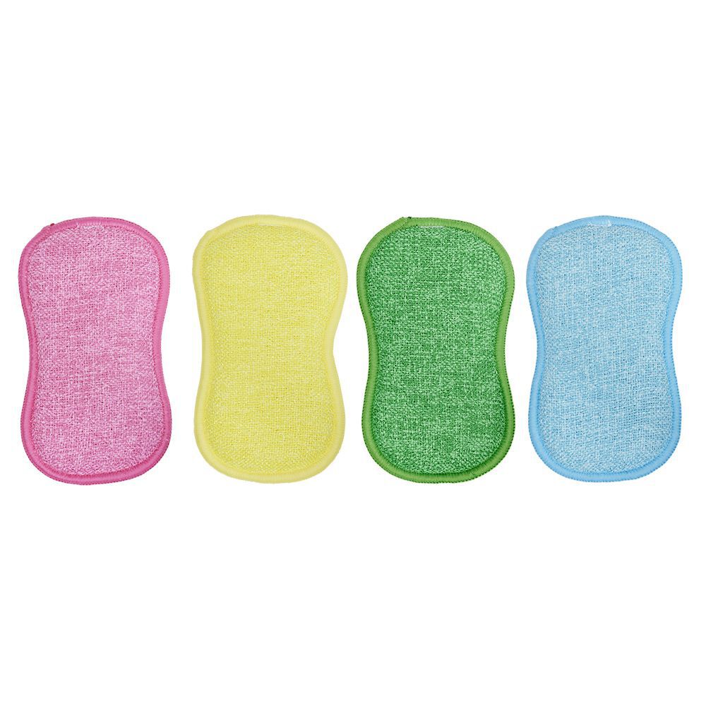 Éponge microfibre multicolore x4 - 16x9cm