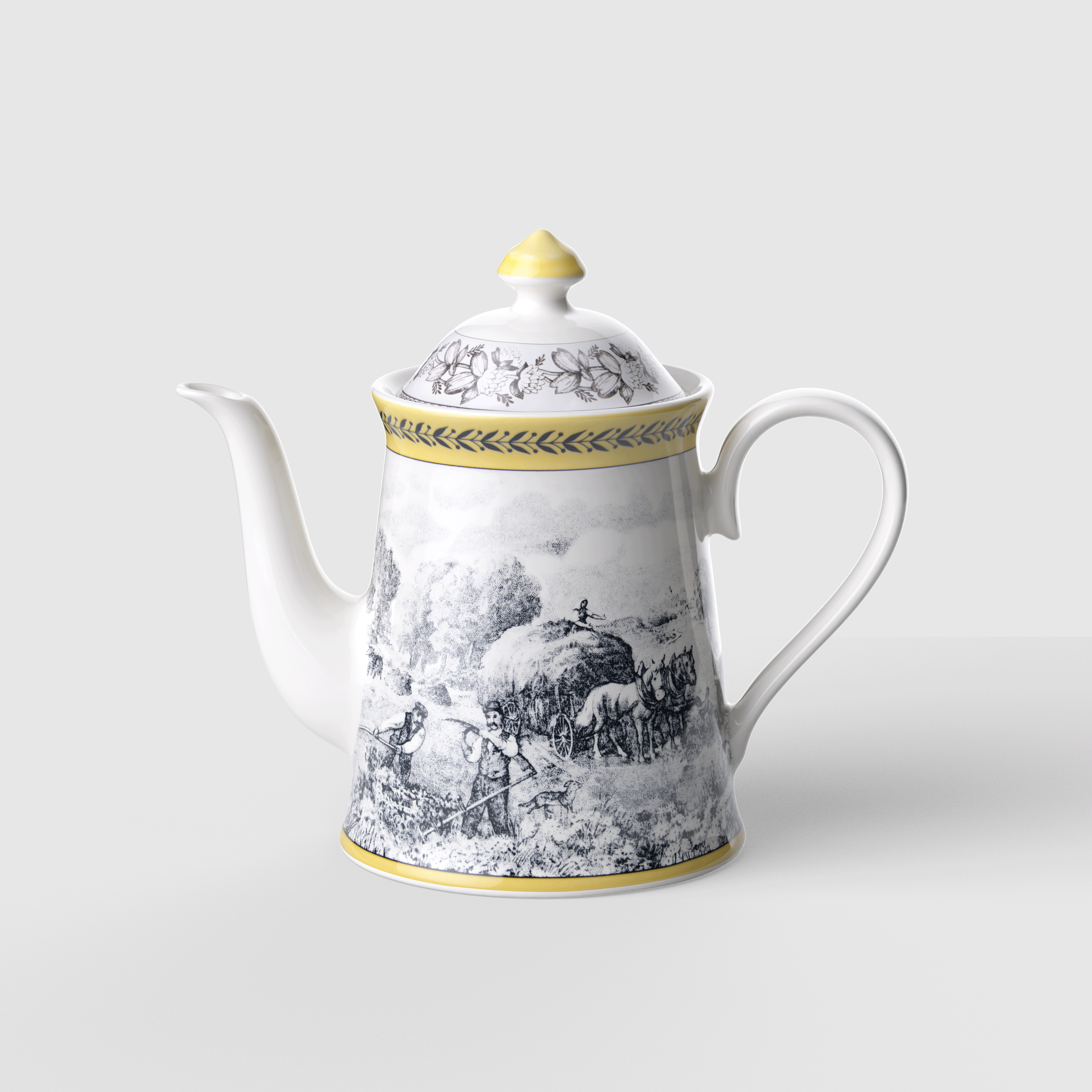 Audun Coffee pot Multi-colored, 37.2 oz, Premium Porcelain