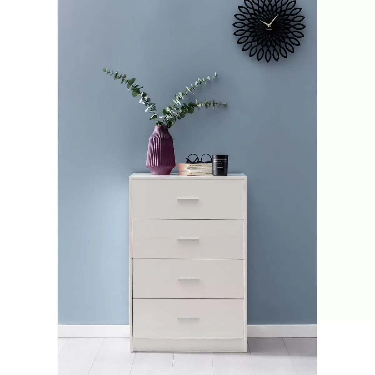 Kommode Campillo silber,weiss