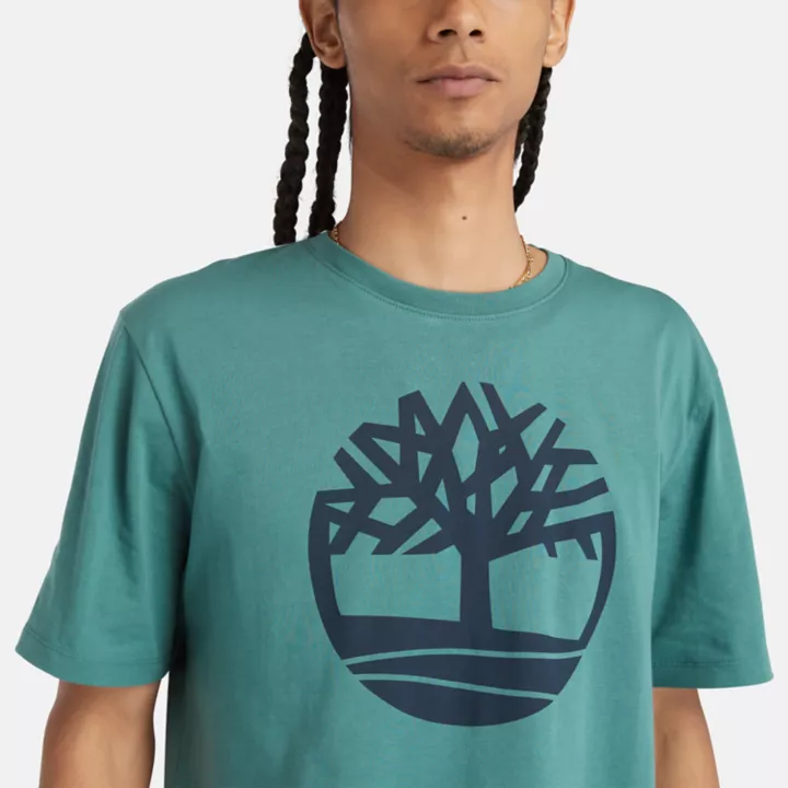 T-shirt à logo arbre Kennebec River pour homme en bleu sarcelle
