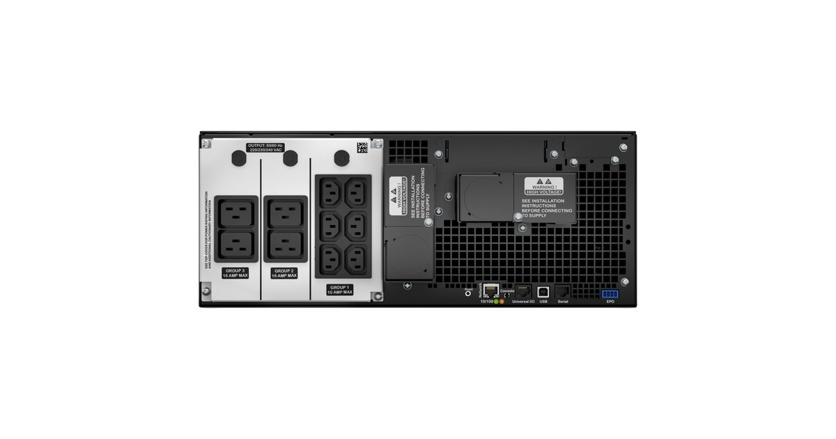 APCSmart-UPS On-Line 6000VA noodstroomvoeding ups  (Zwart, 6x C13, 4x C19, hardwire 1 fase uitgang, rackmountable, Embedded NMC)