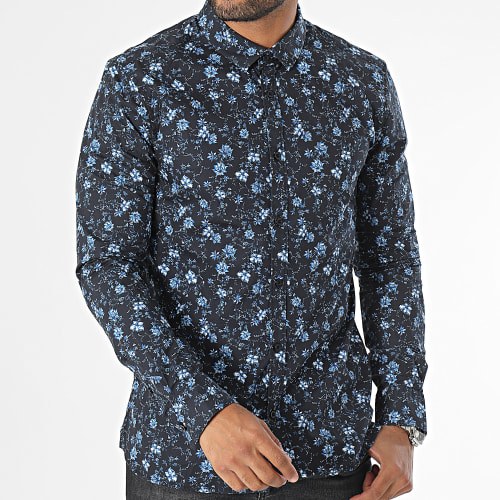 Chemise Manches Longues Axel Bleu Marine Floral