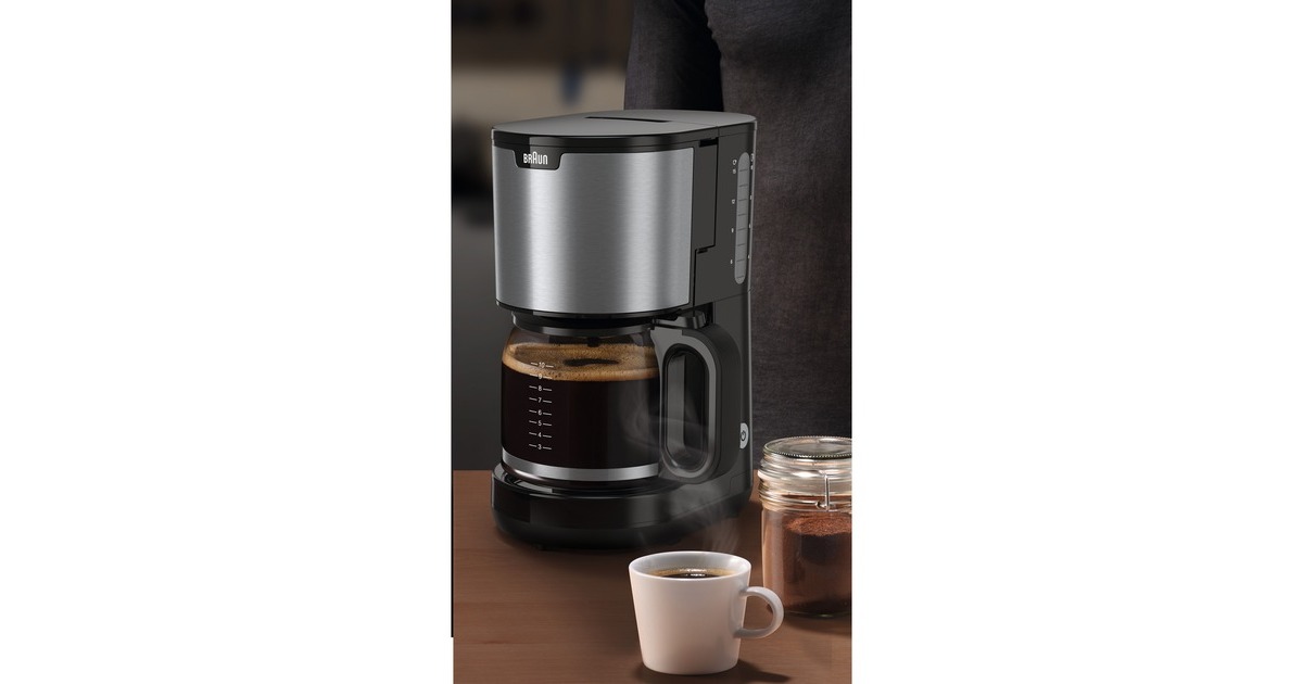 BraunPurShine series 1 KF 1500 BK koffiefiltermachine  (Zwart/geborsteld rvs)
