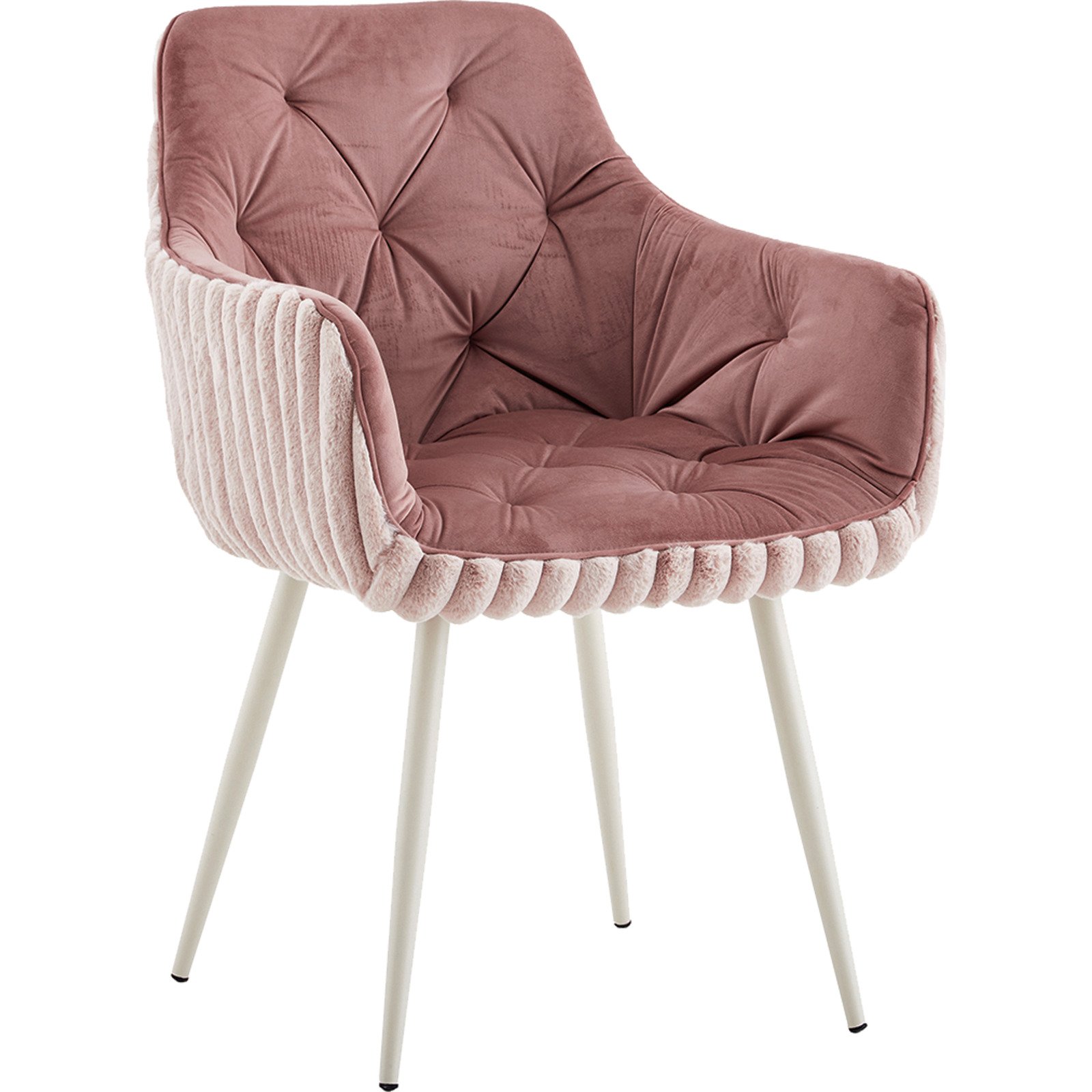 Polsterstuhl Fluffy Samt/Cord rosa