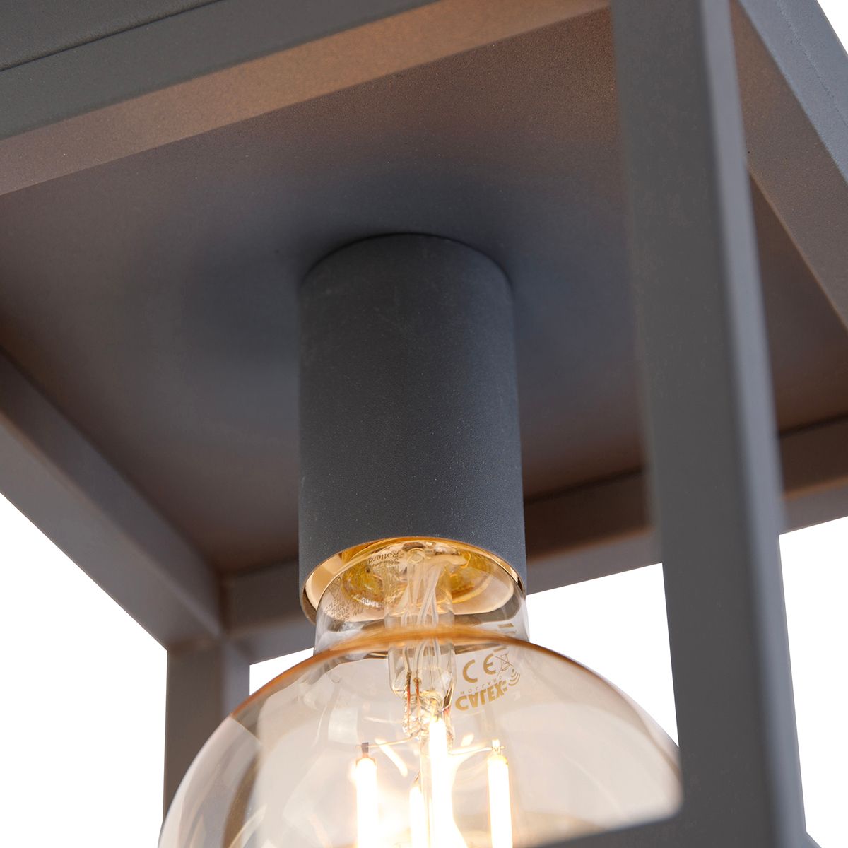 Industriële smart plafondlamp donkergrijs incl. Wifi G95 - Cage