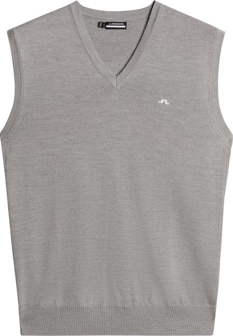 Liam Knitted Vest Herre Light Grey Melange