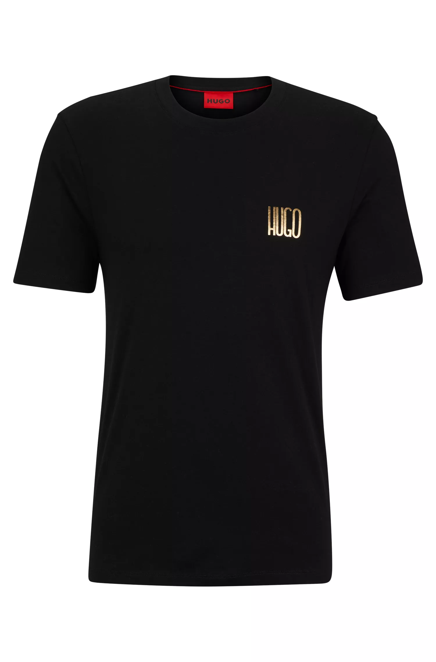 Camiseta HUGO de algodão vermelho com logo da nova temporada no peito.