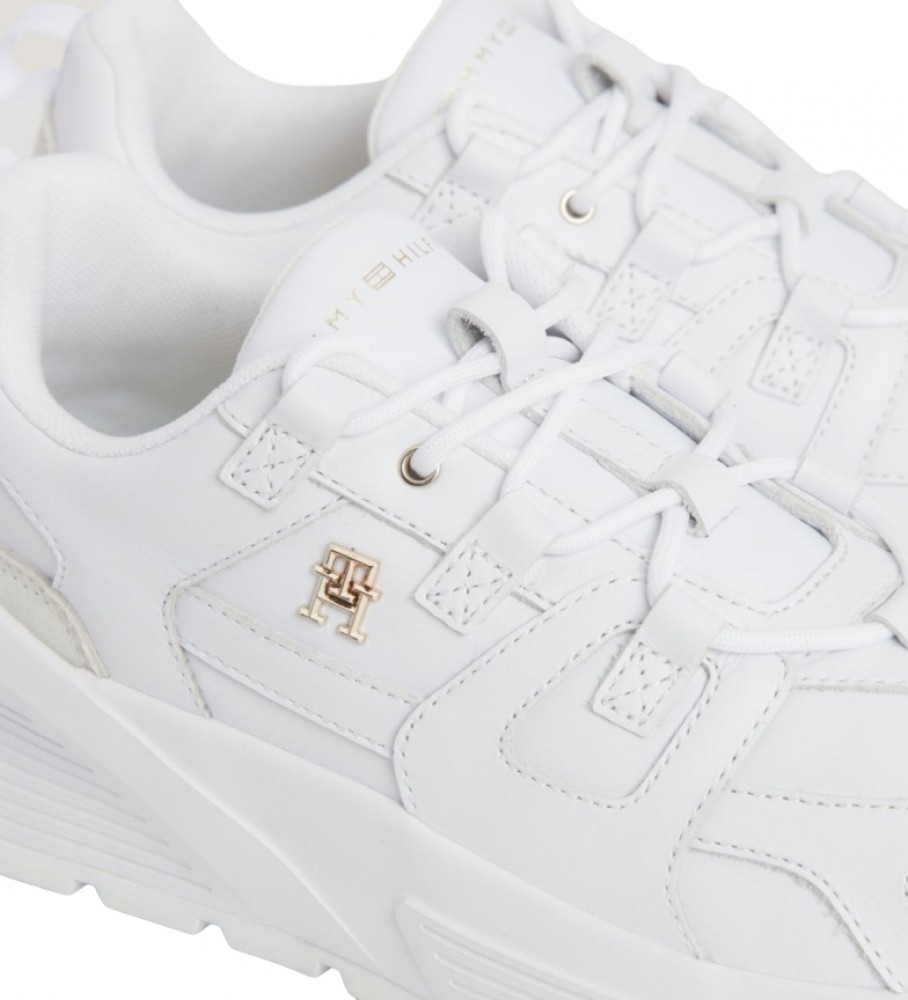 Tênis Tommy Hilfiger Th Premium Runner de couro, branco