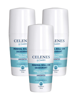 Celenes by Sweden Thermal Geurloze Minerale Roll-On Deodorant Multiverpakking 3x75ML