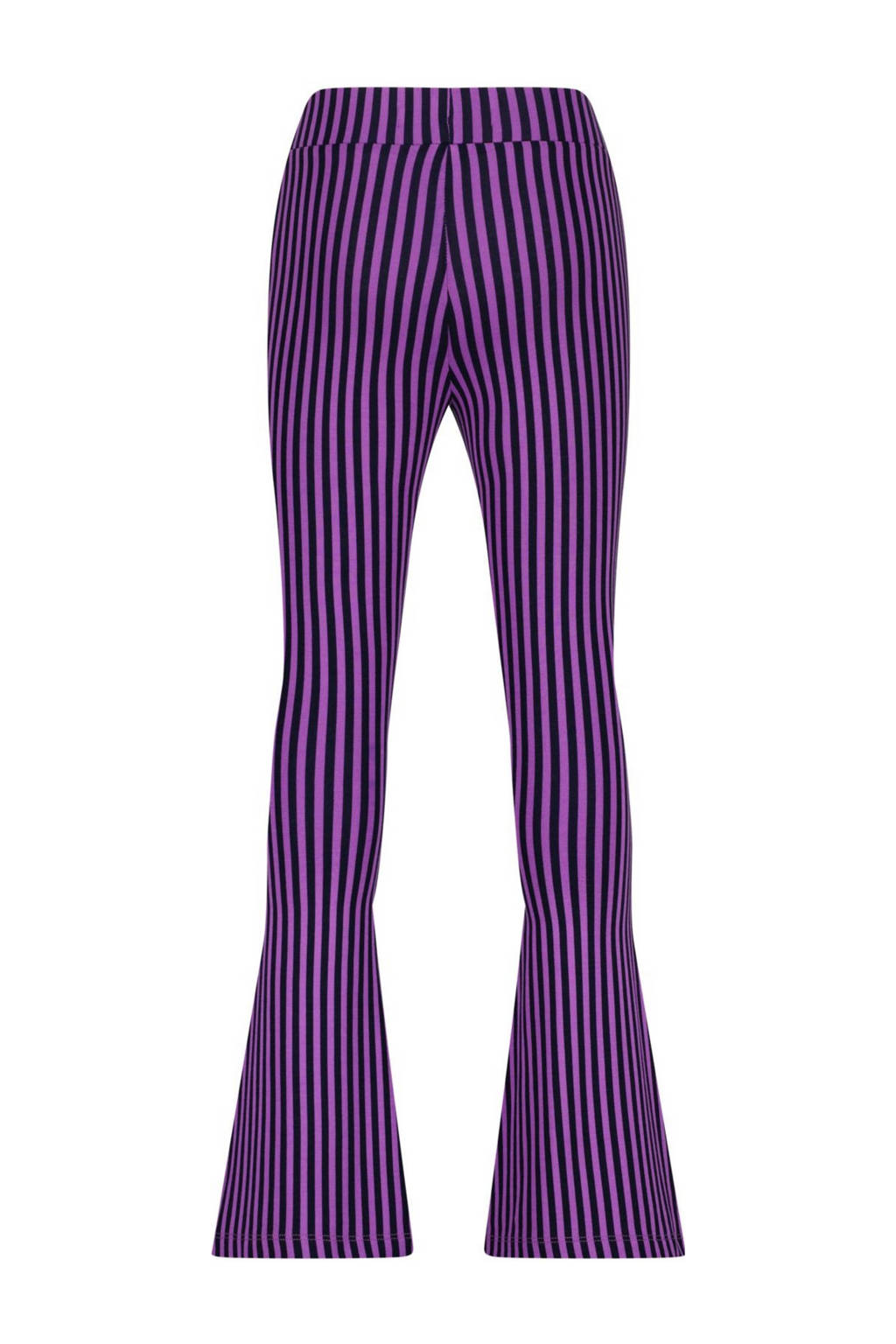 Vingino gestreepte flared broek Safien paars/zwart
