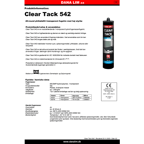 Dana Lim Clear Tack allround lim 542 - 290 ml