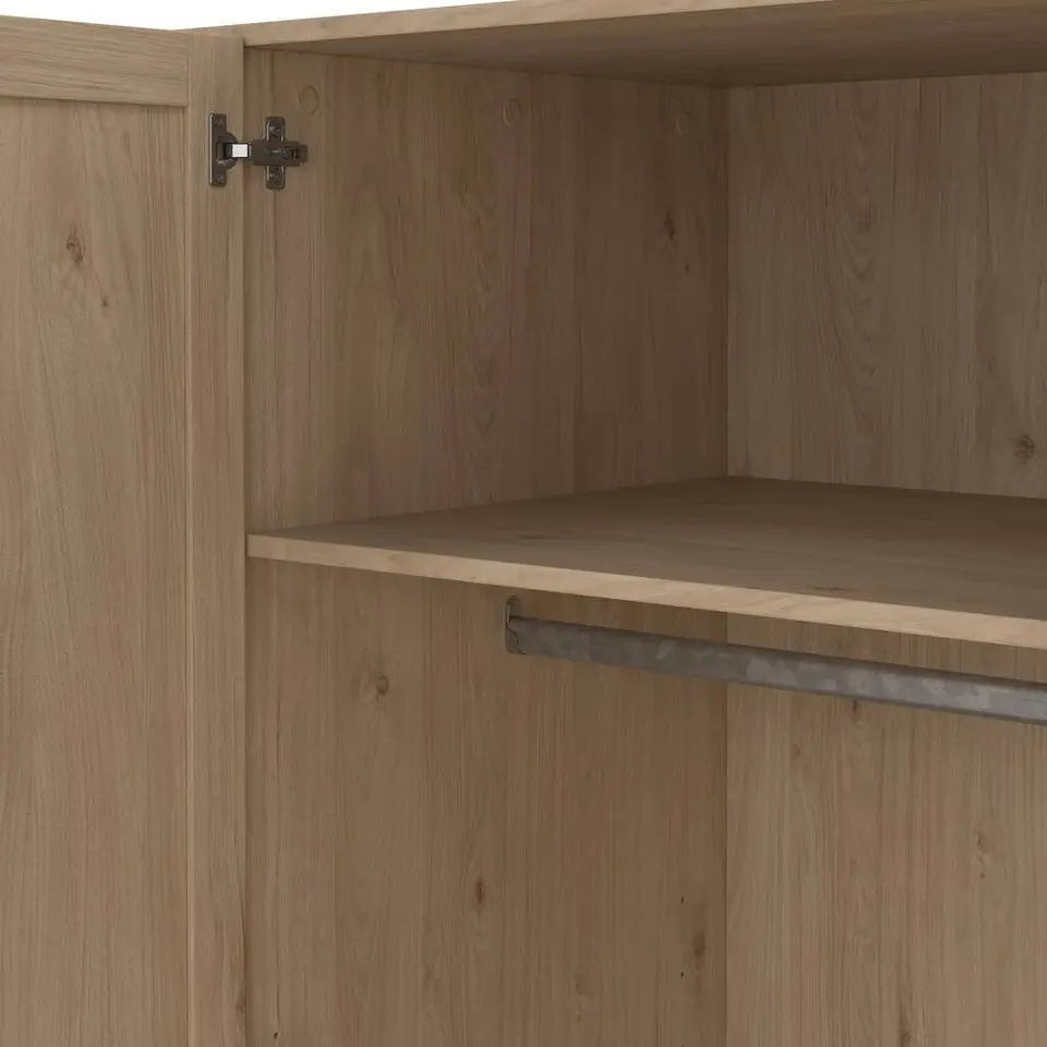 Kledingkast Lynn 4-deurs - eikenkleur - 200x196x62 cm