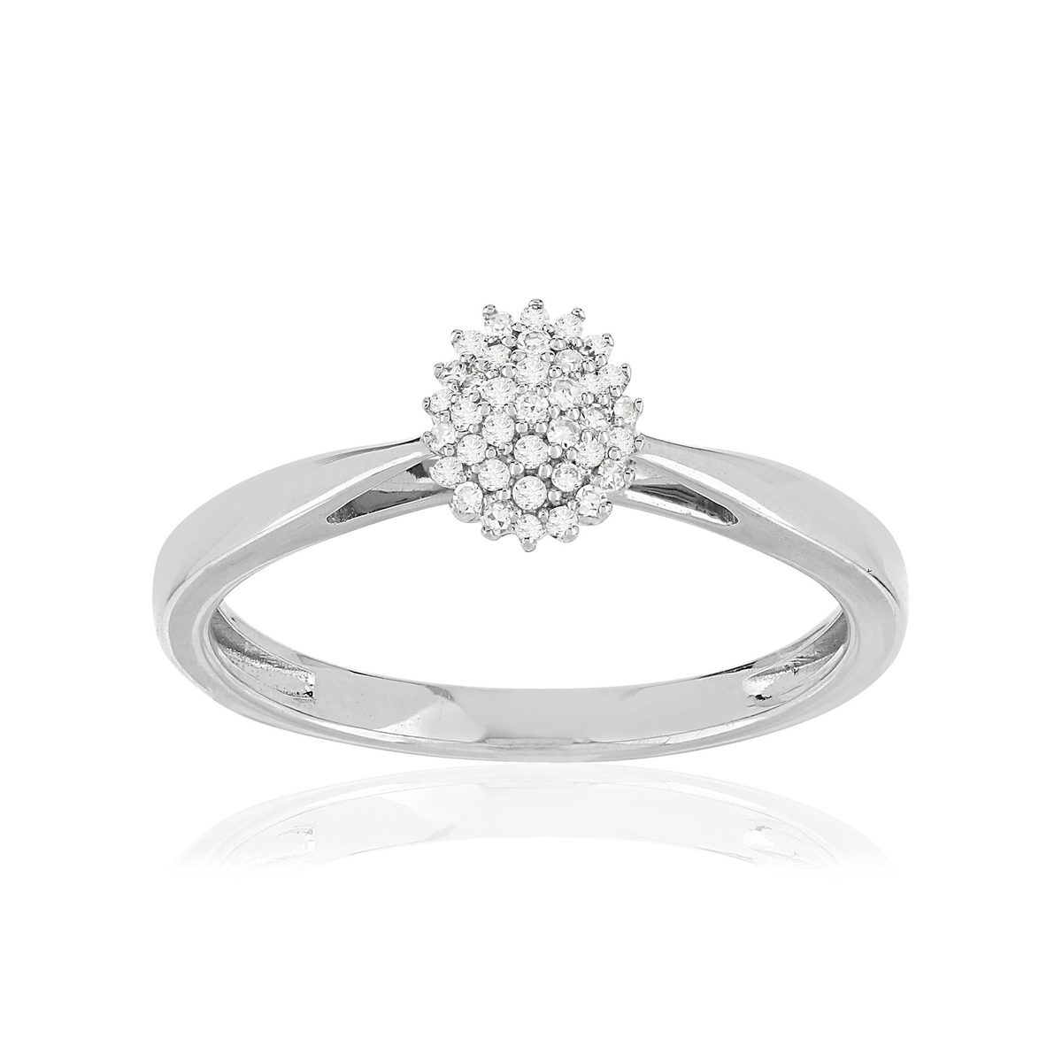 Bague or 375 blanc diamants