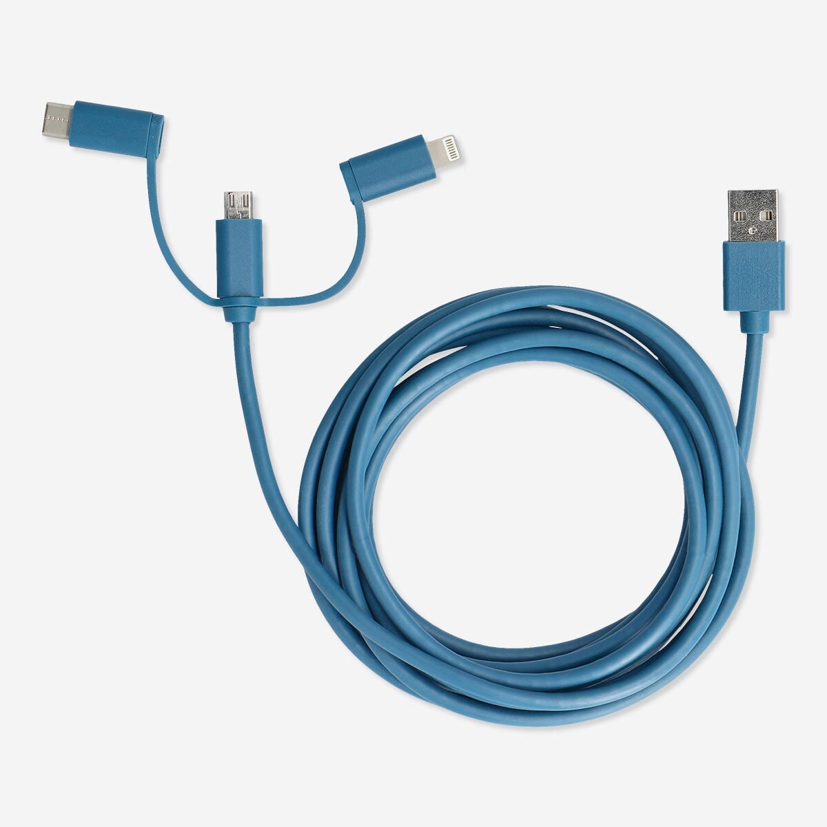 Opladningskabel. Til USB-C, Micro USB og lightning