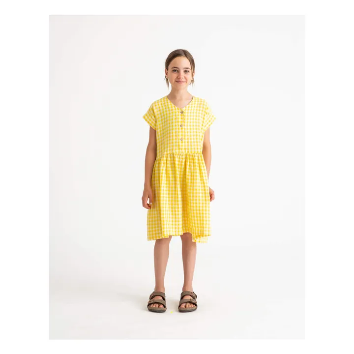 Matona Robe Vichy Lin | Jaune