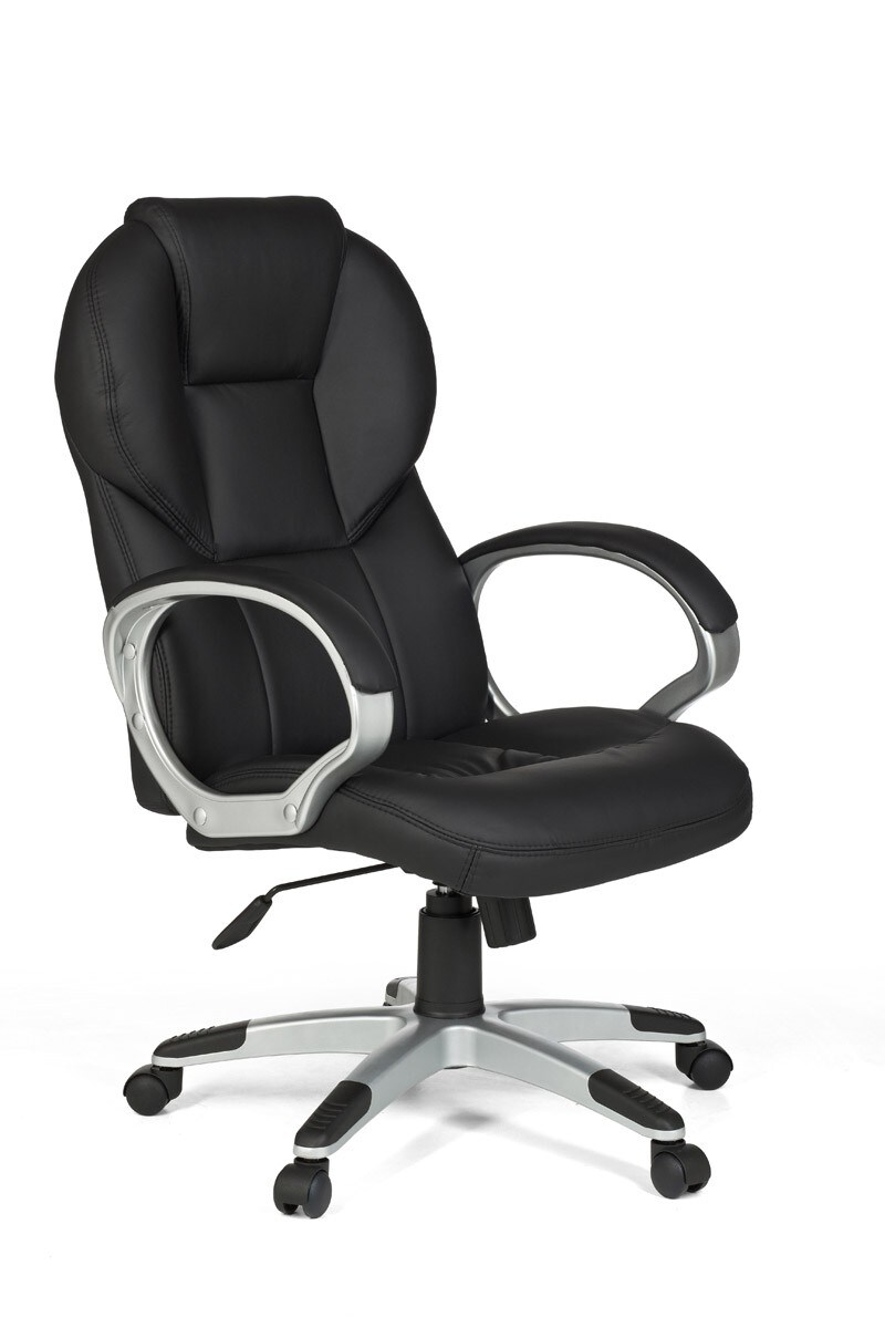 KADIMA DESIGN Chefsessel PALERMO, Lendenwirbelstütze, Wippmechanik, Nylon-Fußkreuz, schwarz/braun