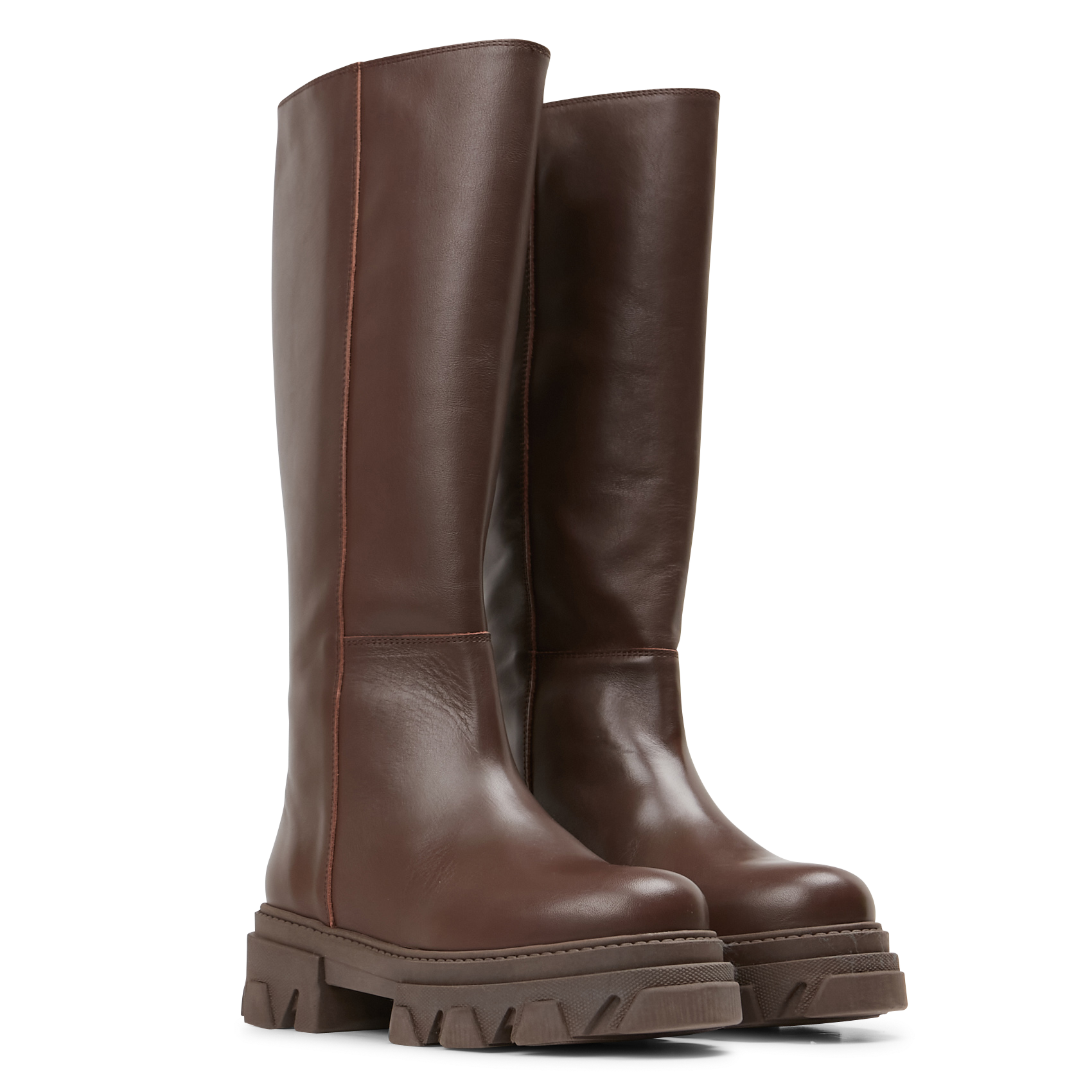 KATIUSKA - Bottes hautes en cuir| Marron