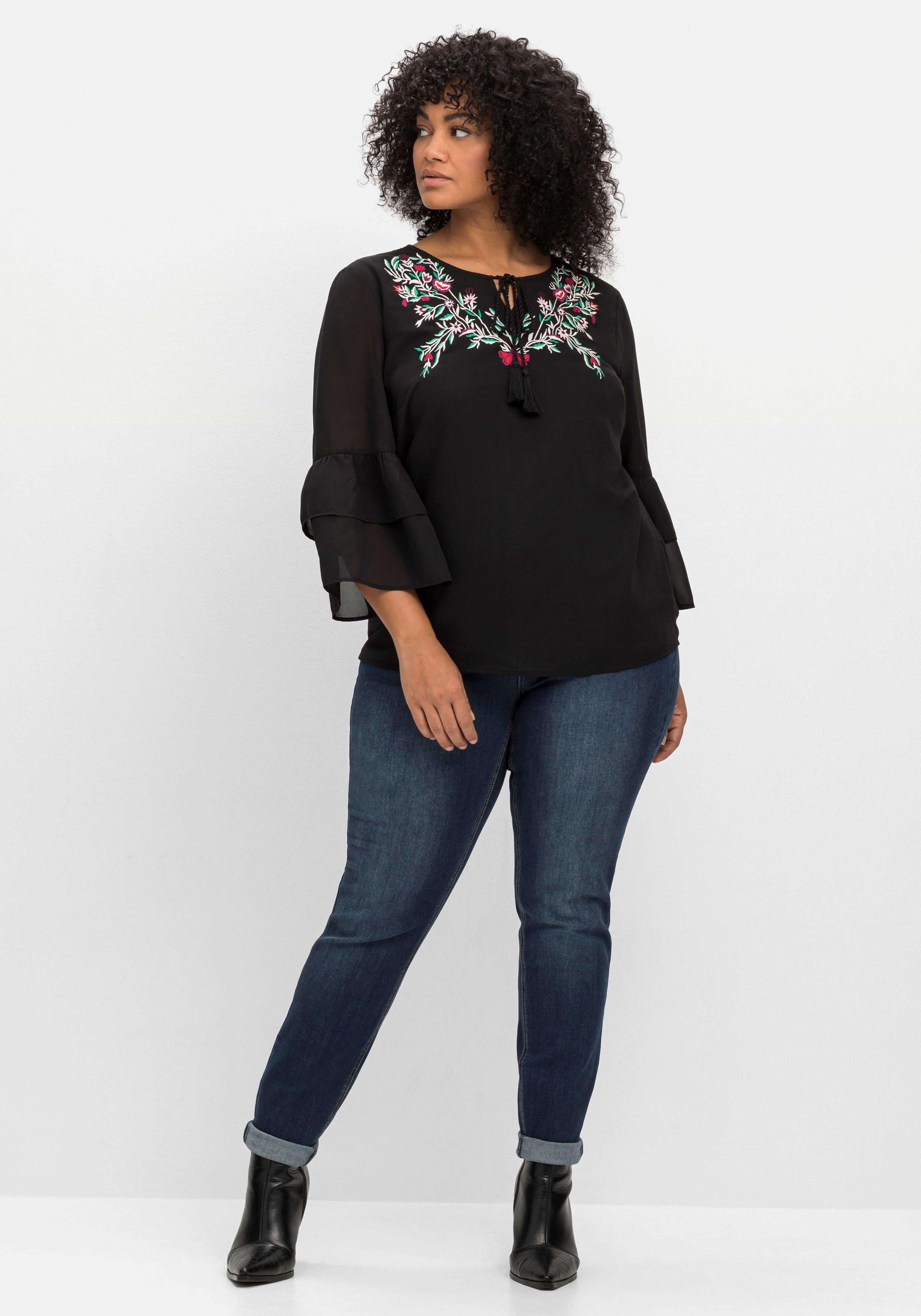 Tunika im Boho-Look, mit floraler Stickerei