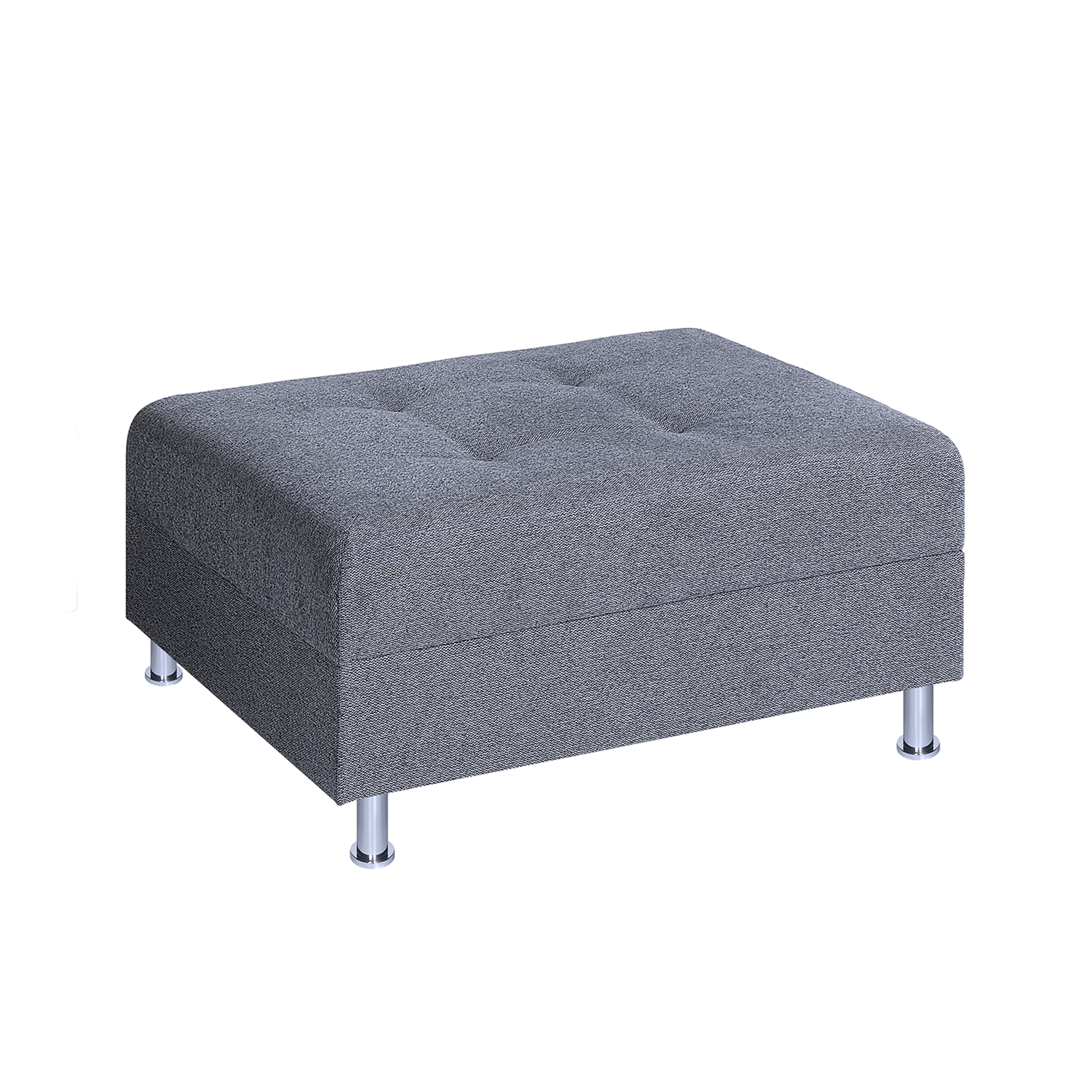 Hocker - grau - Strukturgewebe - Federkern
