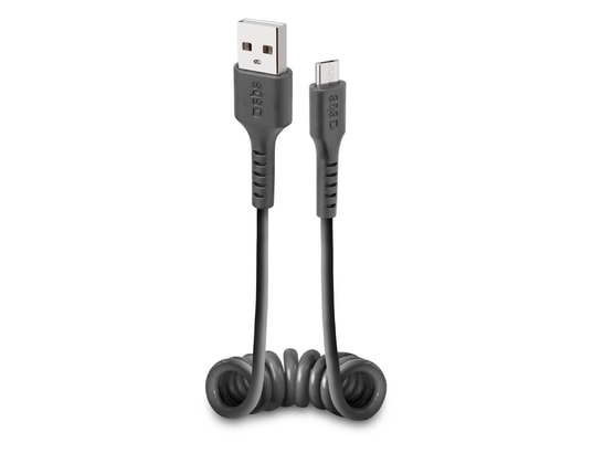 SBS - Câble USB spirale noir