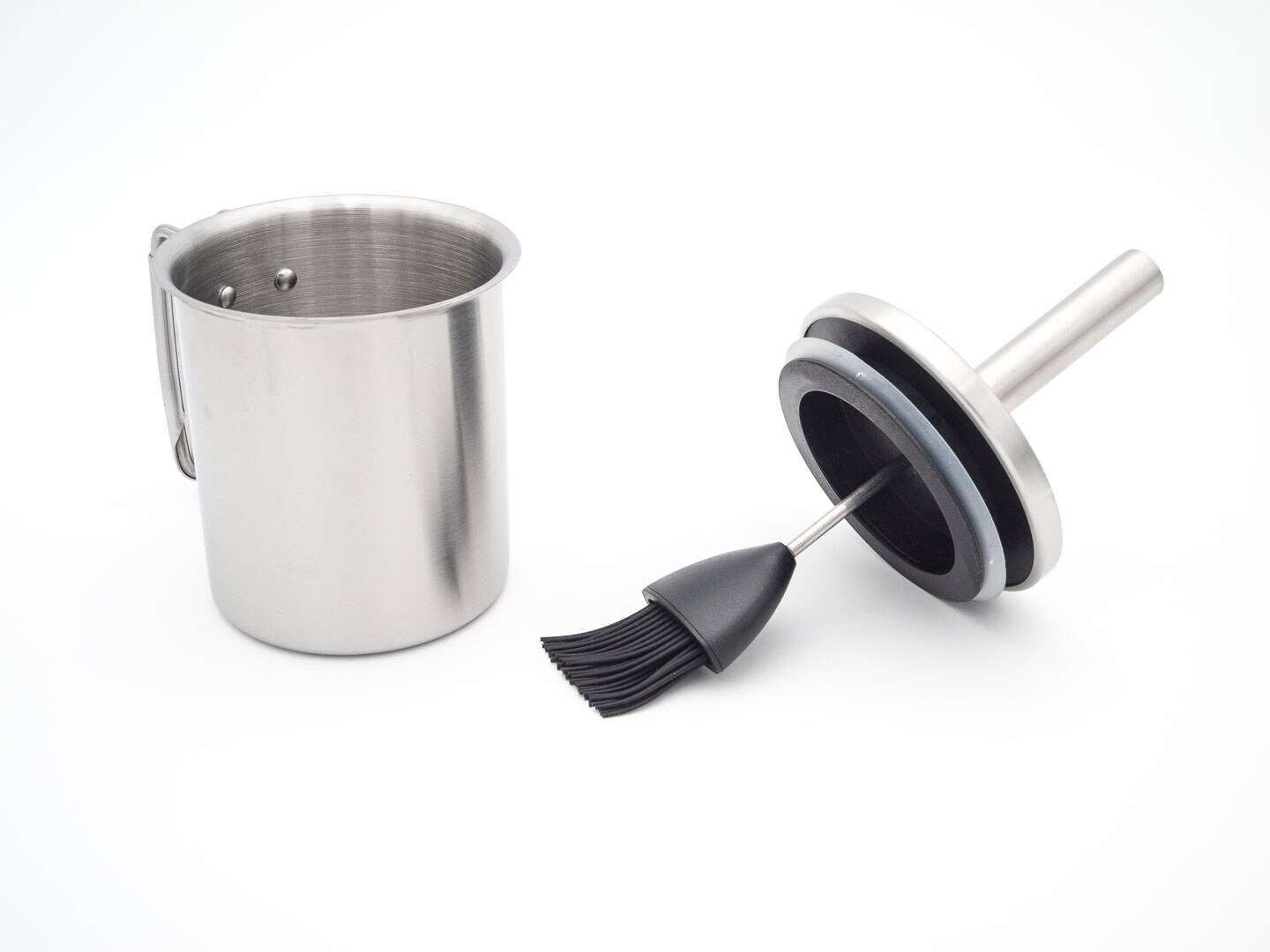 Allgrill Grillpinsel-Set aus Edelstahl/Silikon Ø 10 x 23 cm für perfektes Marinieren am Grill