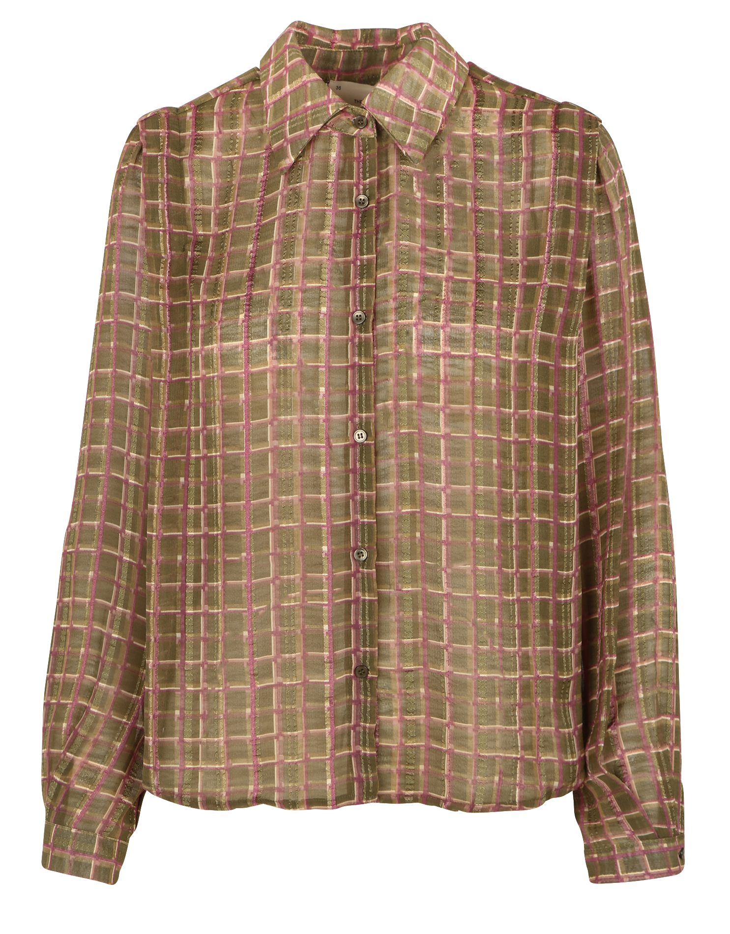 Chemise droite à carreaux| Vert