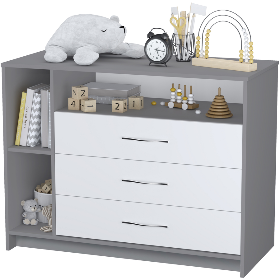 Polini Kids Kommode Simple 2110 grau weiss