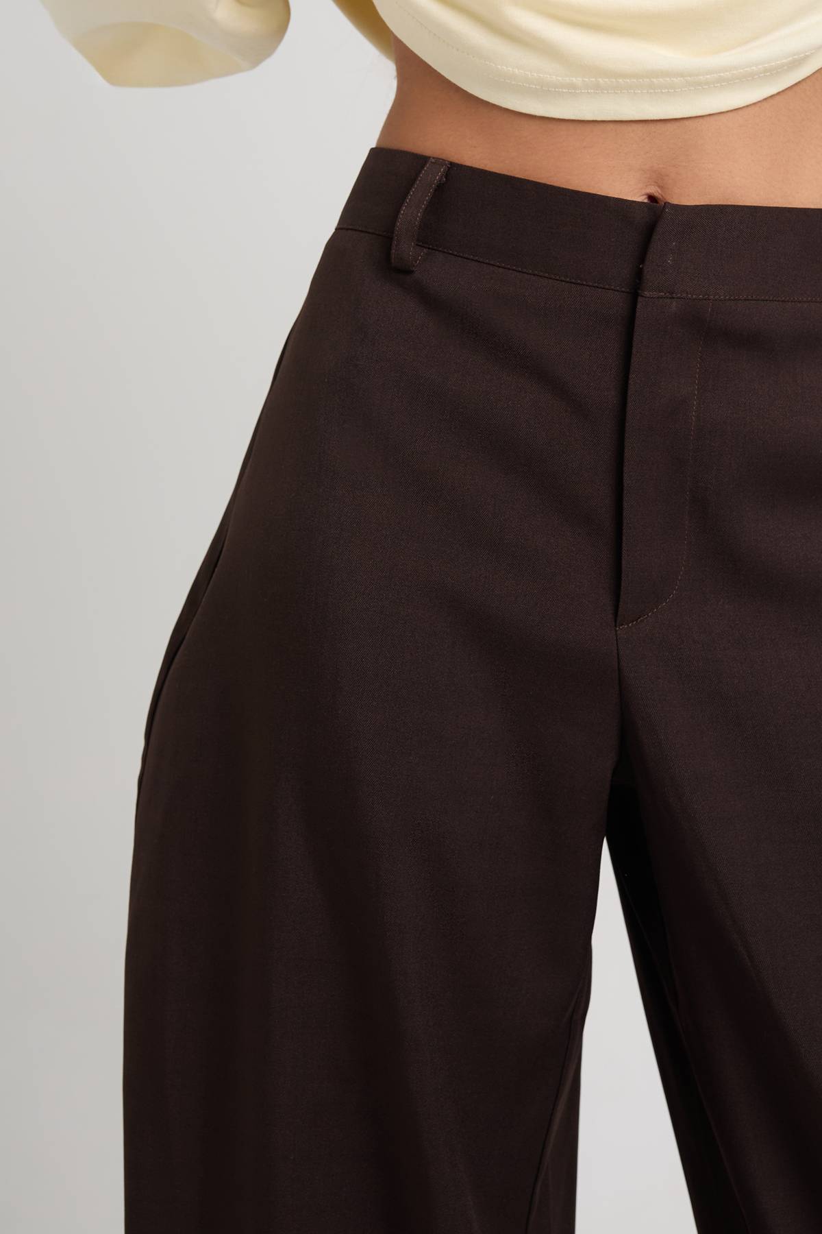 boohoo Pantalon Jambe Tonneau en Tissu Chiné Tissé