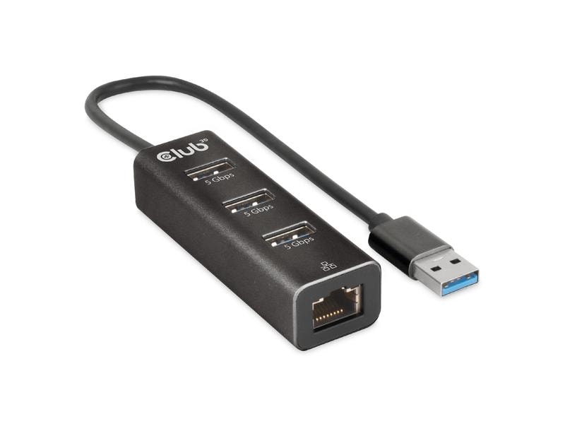 Club 3D USB-Hub CSV-1430a 3 Ports Hub mit Gigabit Ethernet