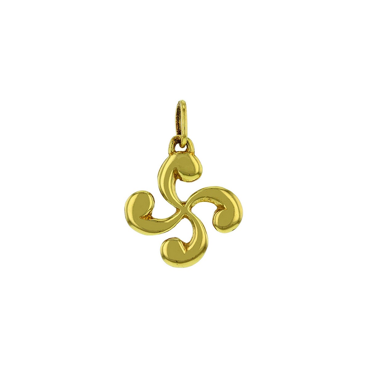 Pendentif croix basque or jaune 9 carats 11mm