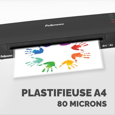 Fellowes Arc A4 - Plastifieuse A4 - jusqu'à 80 microns - anti-bourrage