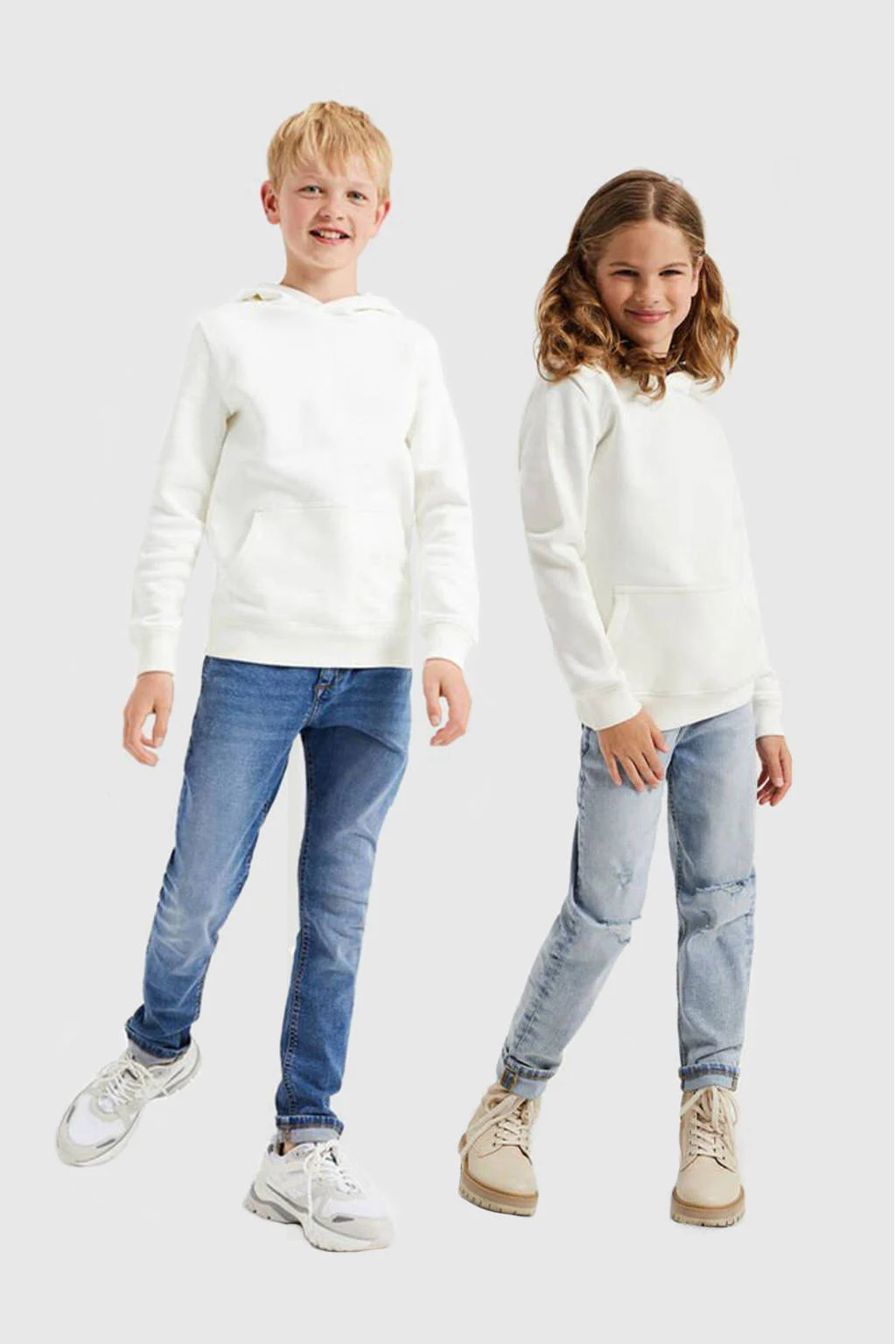 WE Fashion unisex hoodie wit
